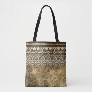 Vintage lace tote bag