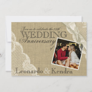 Vintage Lace Wedding Anniversary Invitation