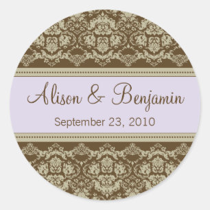 Vintage Lace Wedding Invitation Seal :: lilac