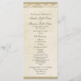 Vintage Lace Wedding Program Programme