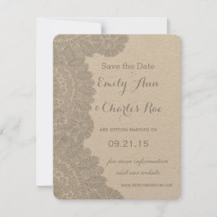 Vintage Lace Wedding Save the Date