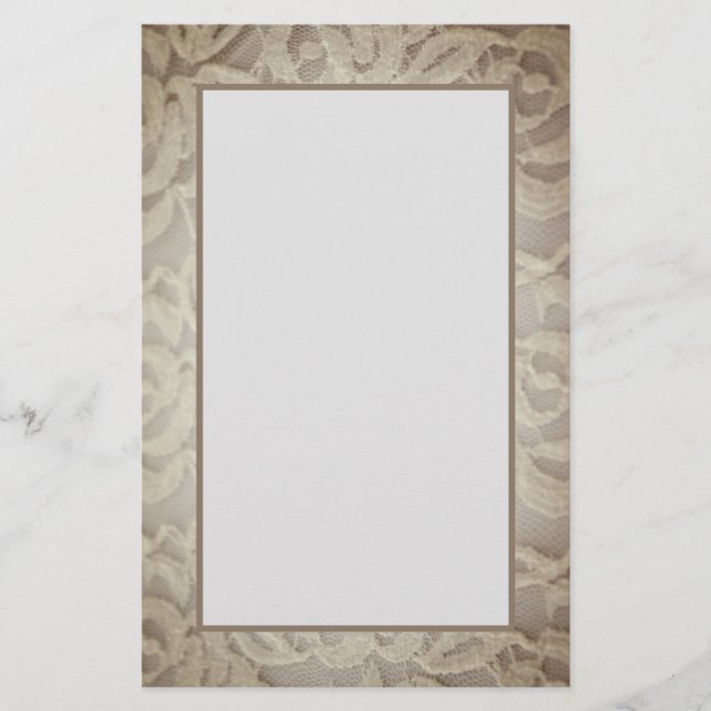 Vintage Lace Wedding Scrapbook Stationery Paper (Front)