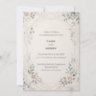 Vintage Lace Wildflower Wedding Invitation