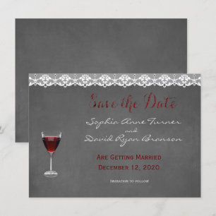 Vintage Lace Winery Wedding SAVE THE DATE Invitation