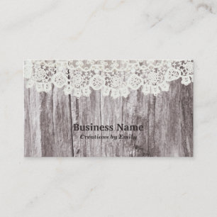 Vintage Lace & Wood Jewellery Business Card