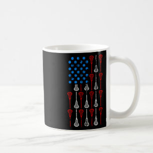 Vintage Lacrosse American Flag 4th Of July  Coffee Mug
