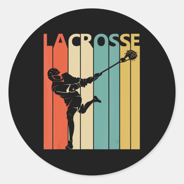 Vintage Lacrosse  Gift Classic Round Sticker (Front)