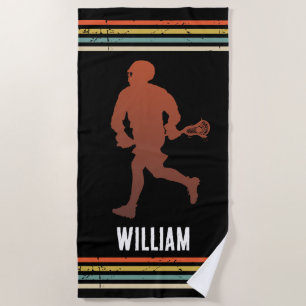 Vintage  Lacrosse Personalised  Beach Towel