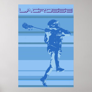 Vintage lacrosse Striped Poster