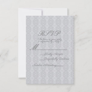 Vintage Lacy Lace Elegant Minimal RSVP Reply