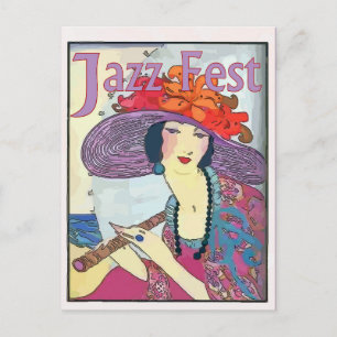 Vintage Ladey, Jazz Fest Postcard