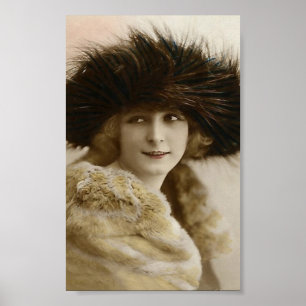 Vintage Ladies 20's Flapper Hat Art Print