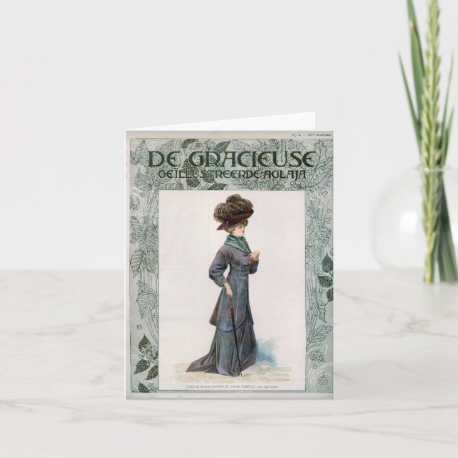 Vintage Ladies Fashion Design Illustration  Card (Front)