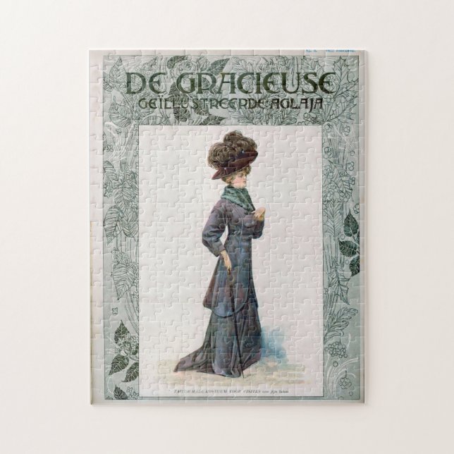 Vintage Ladies Fashion Design Illustration Jigsaw Puzzle (Vertical)