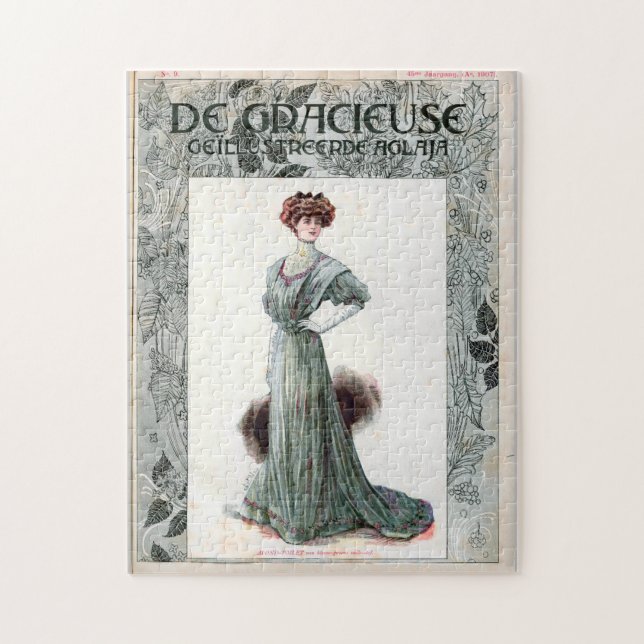  Vintage Ladies Fashion Illustration 1907  Jigsaw Puzzle (Vertical)