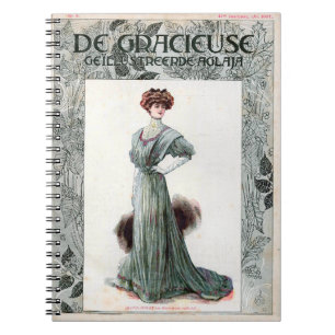  Vintage Ladies Fashion Illustration 1907  Notebook