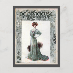 Vintage Ladies Fashion Illustration 1907 Postcard