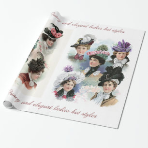 Vintage Ladies Fashion Victorian Hats Paper