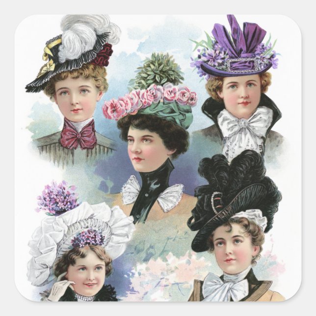 Vintage Ladies Fashion Victorian Sticker (Front)