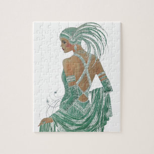 Vintage Ladies Going Green Art Print Jigsaw Puzzle
