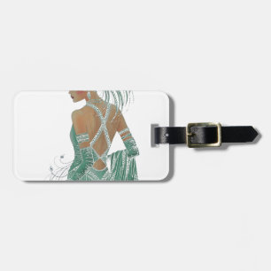 Vintage Ladies Going Green Art Print Luggage Tag