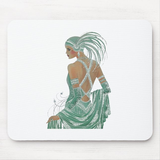 Vintage Ladies Going Green Art Print Mouse Mat (Front)