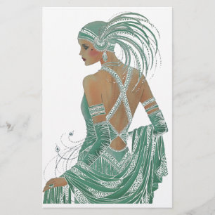 Vintage Ladies Going Green Art Print Stationery