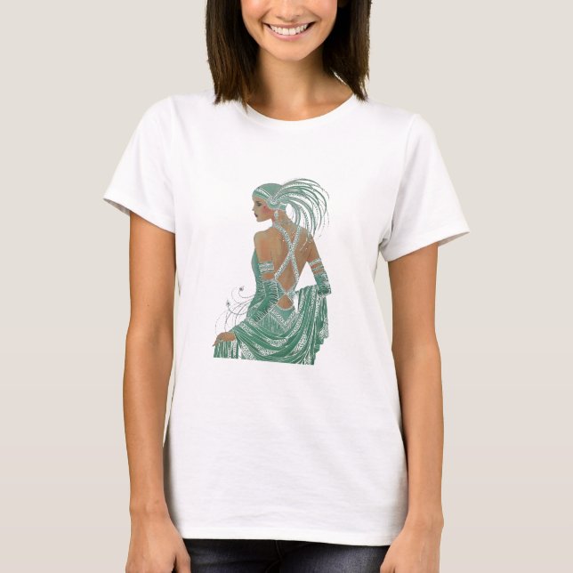 Vintage Ladies Going Green Art Print T-Shirt (Front)