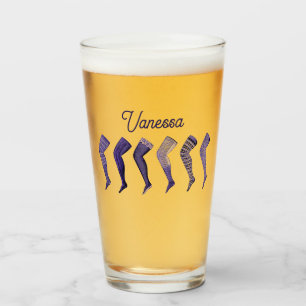 Vintage Ladies Hosiery Personalised Glass