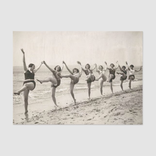 Vintage Ladies in Bathing Costumes Tissue Paper (Front)