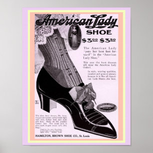 Vintage Ladies Shoes Ad copy is Beautiful Poster