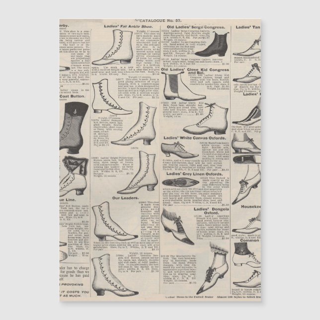 Vintage Ladies' Shoes Catalogue - 1900s Fashion (Front)
