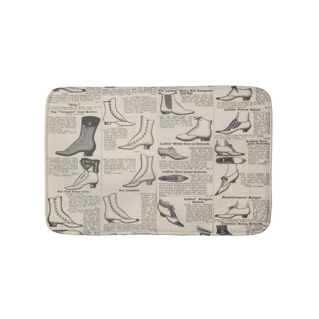 Vintage Ladies' Shoes Catalogue - 1900s Fashion Bath Mat (Front)