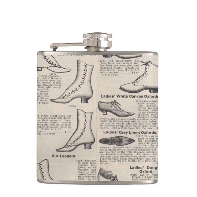 Vintage Ladies' Shoes Catalogue - 1900s Fashion Hip Flask (Front)