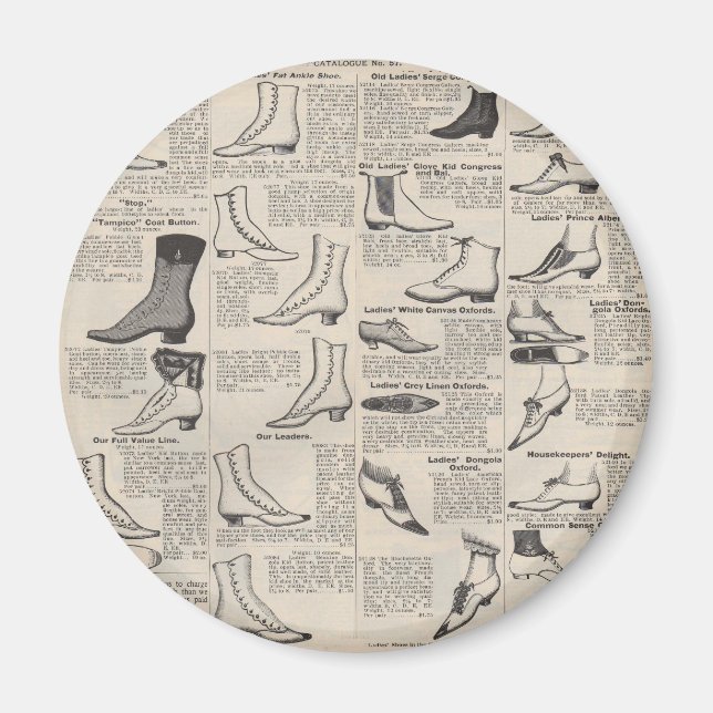 Vintage Ladies' Shoes Catalogue - 1900s Fashion Magnet (Front)