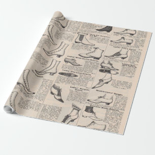 Vintage Ladies' Shoes Catalogue - 1900s Fashion Wrapping Paper