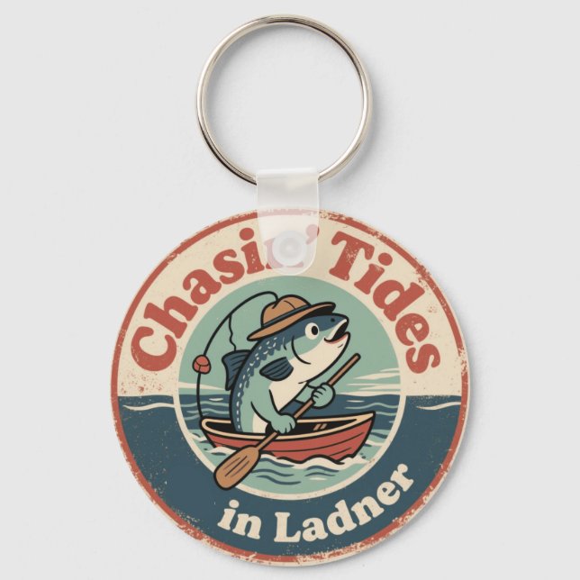 Vintage Ladner BC Funny Fish Key Ring (Front)