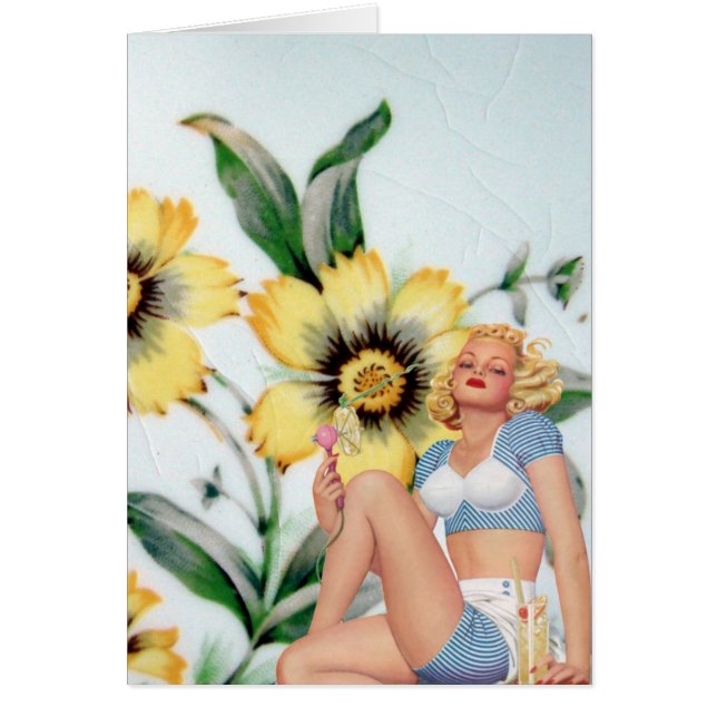 Vintage Lady and Yellow Flowers (Front)