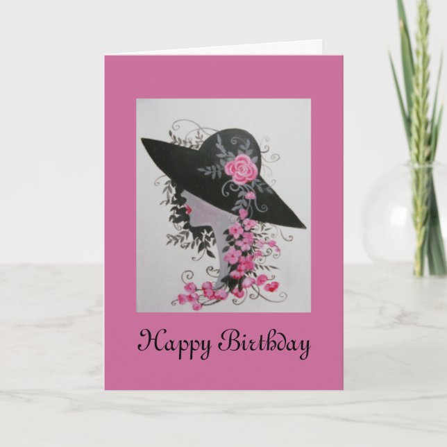 VINTAGE LADY BIRTHDAY CARD (Front)