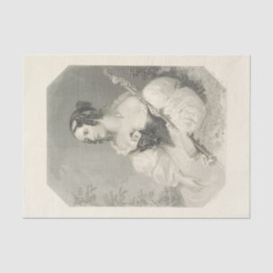 Vintage Lady Black and White Tissue Paper