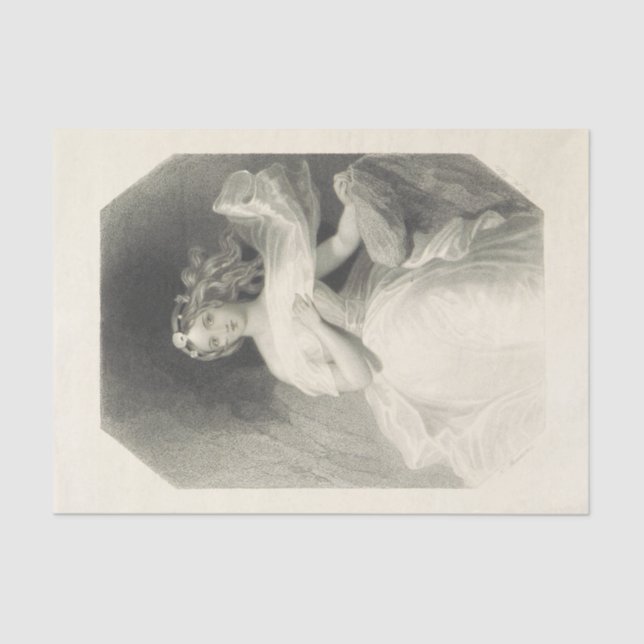 Vintage Lady Black and White Tissue Paper (Front)