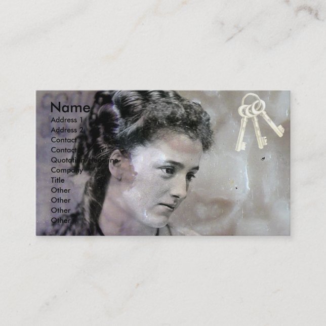 Vintage Lady Business Card (Front)