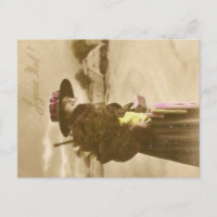 Vintage Lady Christmas Postcard | Classic Holiday