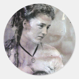 Vintage Lady Classic Round Sticker