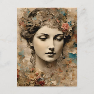 Vintage Lady Collage Postcard