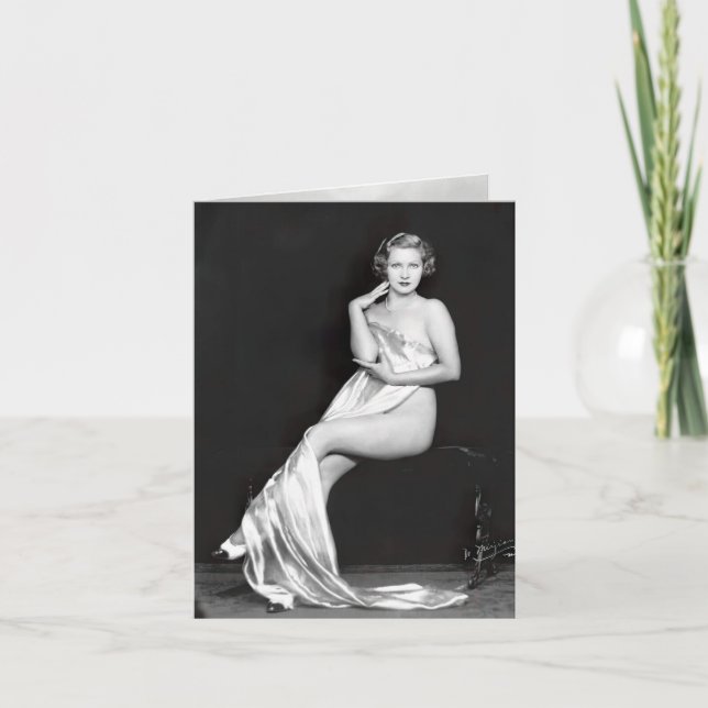 Vintage "Lady Draped in Silk" Card (Front)