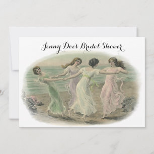 Vintage Lady Friends Bridal Shower Invitations