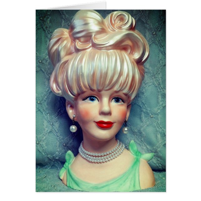 Vintage Lady Head Vase Jeannie Bouffant Hair (Front)