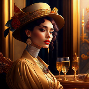 Vintage lady III Print, Value Poster Paper (Matte)