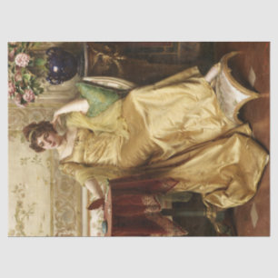 Vintage Lady in Golden Gown Tissue Paper
